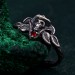Gothic Skull and Mushroom Ring – Dark Enchantment Jewelry