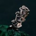 Mushroom Fantasy Ring - Nature-Inspired Silver Forest Symphony Ring