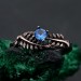 Topaz Fern Branchlet Ring – Whispering Fern Ring, Twig and Fern Ring, Woodland Fern Band, Graceful Frond Ring