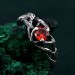 Garnet Nature-Inspired Branch Ring - Unique Silver Engagement Ring for Her