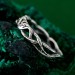 Silver Forest Fairy Ring: Whimsical Vine and Willow Leaf Design