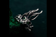 Enchanted Forest Bunny Ring - Sterling Silver with Emerald Eyes - Whimsical Woodland Jewelry