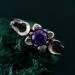Floral Triple Moon Goddess Ring in Silver