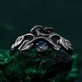 Topaz Enchantment Gothic Ring – Mystical Unisex Wedding Band, Witchy Statement Topaz Ring, Unique Gothic Gemstone Jewel