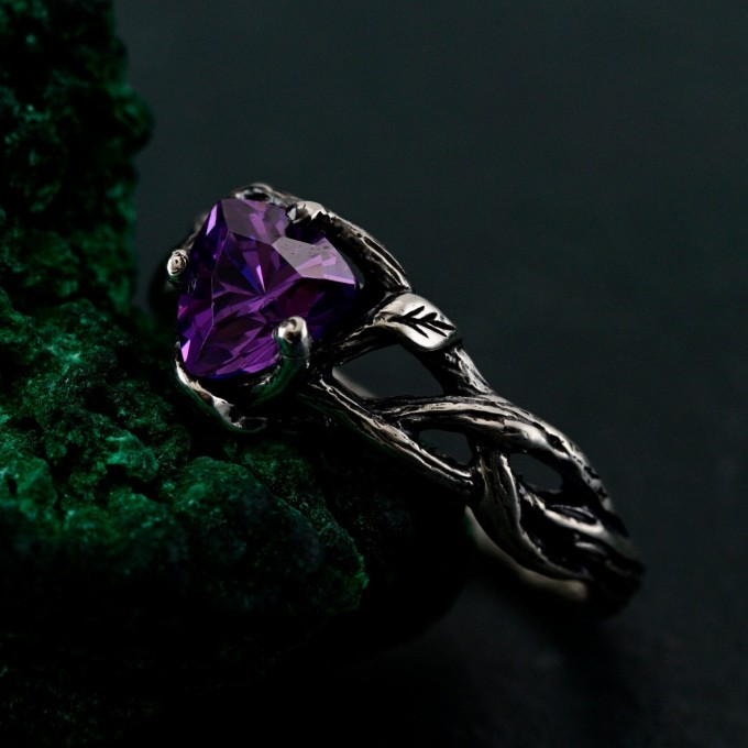 Handmade Topaz Twig Ring – Botanical Nature-Inspired Jewelry