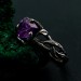 Unique Amethyst Silver Ring – Twisted Branch Design, Nature-Inspired, Handcrafted Elegant Jewelry for Her