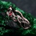 Men's Garnet Wedding Band & Nature-Inspired Silver Vine Leaf Promise Ring