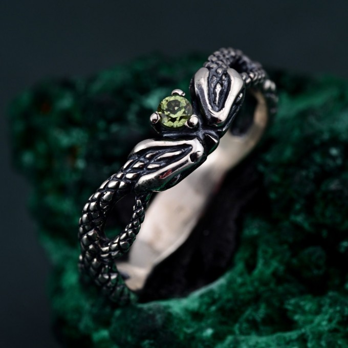 Serpentine Embrace Ring: Unique Twisted and Entwined Snake Band