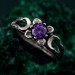 Moonlit Blossom: Gothic Amethyst Ring