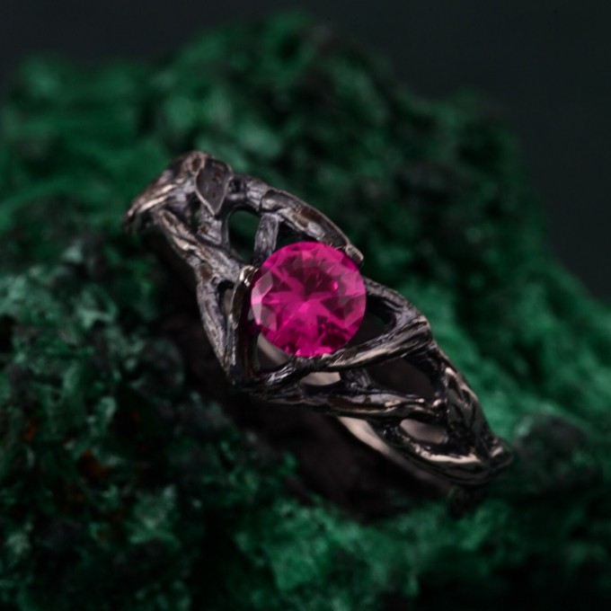 Heart of Fire: Gothic Ruby Ring