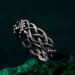 Emerald Oak Leaf Silver Ring