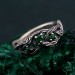 Twisted Branch Silver Ring – Elegant Daily Emerald Jewelry, Nature Texture Emerald Ring, Silver Celtic Vine Design for Couples