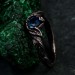 Gothic Noir Sterling Silver Ring - Mystical Darkness Design