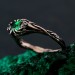 Luxury Emerald Tree-Inspired Wedding Ring – Exquisite Leafy Band