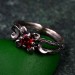 Celestial Crescent Engagement Ring – Lunar Trinity Garnet Ring, Mystic Silver Moon Trio, Triple Goddess Garnet Ring