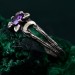 Floral Triple Moon Goddess Ring in Silver