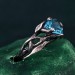 Handcrafted Topaz Leaf Ring – Artisan Silver Branch Design for Nature Lovers