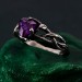 Unique Amethyst Silver Ring – Twisted Branch Design, Nature-Inspired, Handcrafted Elegant Jewelry for Her