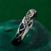 Silver Forest Fairy Ring: Whimsical Vine and Willow Leaf Design