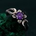Moonlit Blossom: Gothic Amethyst Ring