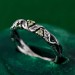 Delicate Leafy Silver Peridot Ring – Graceful Twig and Foliage Band