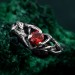 Garnet Nature-Inspired Branch Ring - Unique Silver Engagement Ring for Her