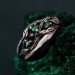 Twisted Branch Silver Ring – Elegant Daily Emerald Jewelry, Nature Texture Emerald Ring, Silver Celtic Vine Design for Couples