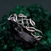 Men's Nature-Inspired Wedding Band with Triquetra Twig Motif