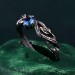 Leaves of Serenity: Gothic Blue Gemstone Ring
