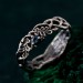 Elegant Topaz Leaf Ring – Silver Nature-Inspired Gemstone Ring for Women