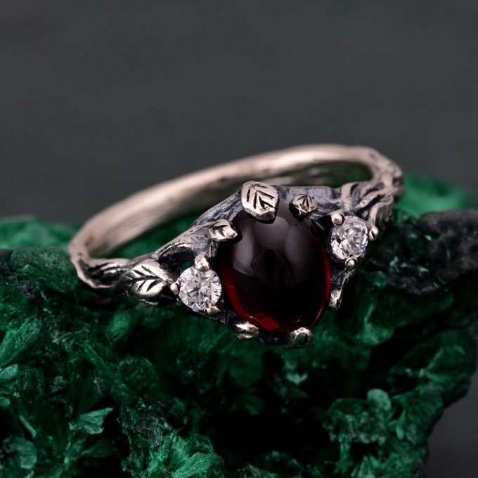 Romantic Silver Band: Ethereal Fairycore Flower Design