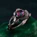 Flamebound Treasure: Gothic Dragon Mystic Stone Ring
