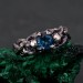 Gothic London Blue Topaz Engagement Ring - Enchanted Forest Wedding Ring