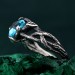 Handcrafted Topaz Leaf Ring – Artisan Silver Branch Design for Nature Lovers