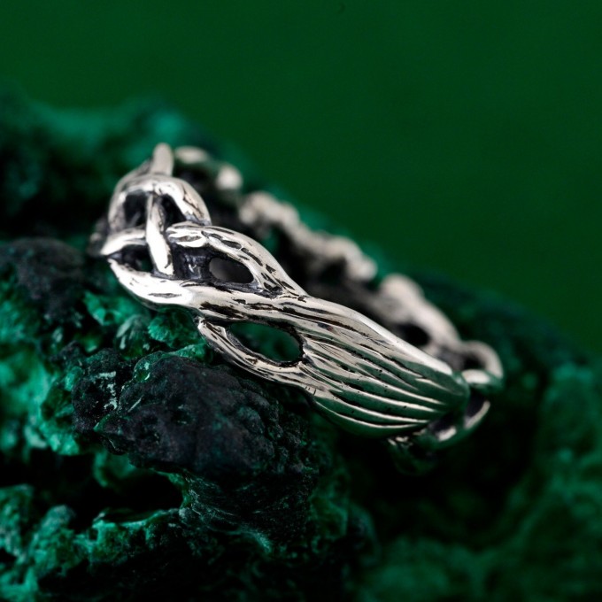 Silver Branch Ring: Nature-Inspired Harmony Band for Her & Him