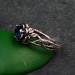 Bloom of Dusk: Gothic London Blue Topaz Rose Ring