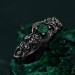 Emerald Blossom Silver Ring – Nature's Elegance with Floral Twig Accent, Dainty Branch Delight Ring Featuring Flower on Silver Twig
