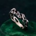 Garnet Twig Silver Ring - Adorned Branch Design