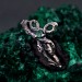 Whimsical Emerald Branch Tiara Ring – Rustic Cottagecore Bridal Jewelry, Artisan Silver Knot Wedding Band for Enchanted Forest Engagement