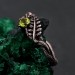 Graceful Peridot Fern Branchlet Ring - Whispering Fern Band