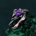Woodland Whispers Ring – Enchanted Forest Amethyst Ring, Whimsical Vine and Blossom Twig Design, Unique Nature-Inspired Ring
