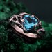 Handcrafted Topaz Leaf Ring – Artisan Silver Branch Design for Nature Lovers