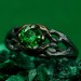 Gothic Dark Silver Ring with Emerald Glow – Symbol of Power