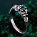 Nature-Inspired Twig & Leaf Ring with Silver Twisted Branch Band