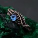 Topaz Fern Branchlet Ring – Whispering Fern Ring, Twig and Fern Ring, Woodland Fern Band, Graceful Frond Ring