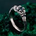 Floral Sterling Silver Ring with Blue Topaz
