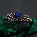 Sapphire Fern Branchlet Ring: Whispering Fern Design