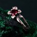 Mystic Ruby Lunar Ring - Triple Moon Goddess Silver Engagement Ring