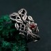 Nature's Embrace: Sterling Silver & Garnet Wedding Set