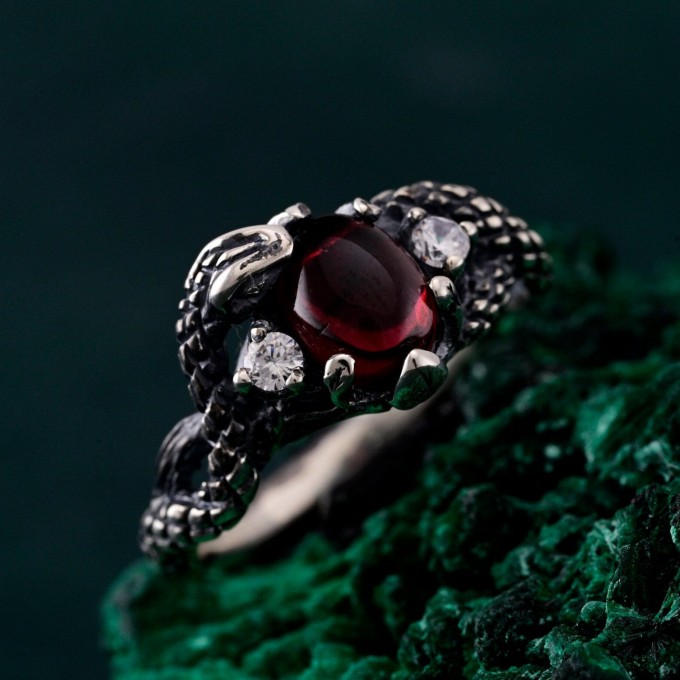 Thorn Snake Ring – Goth Serpent Design, Silver Dragon Scale Jewelry, Fantasy Serpents of the Thorns Style Accessory